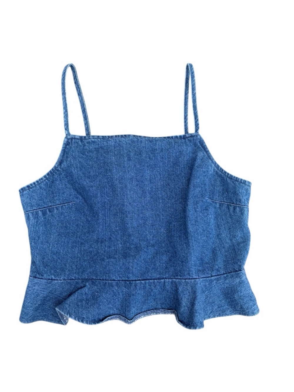 American Eagle Outfitters Denim Peplum Cami - Blue